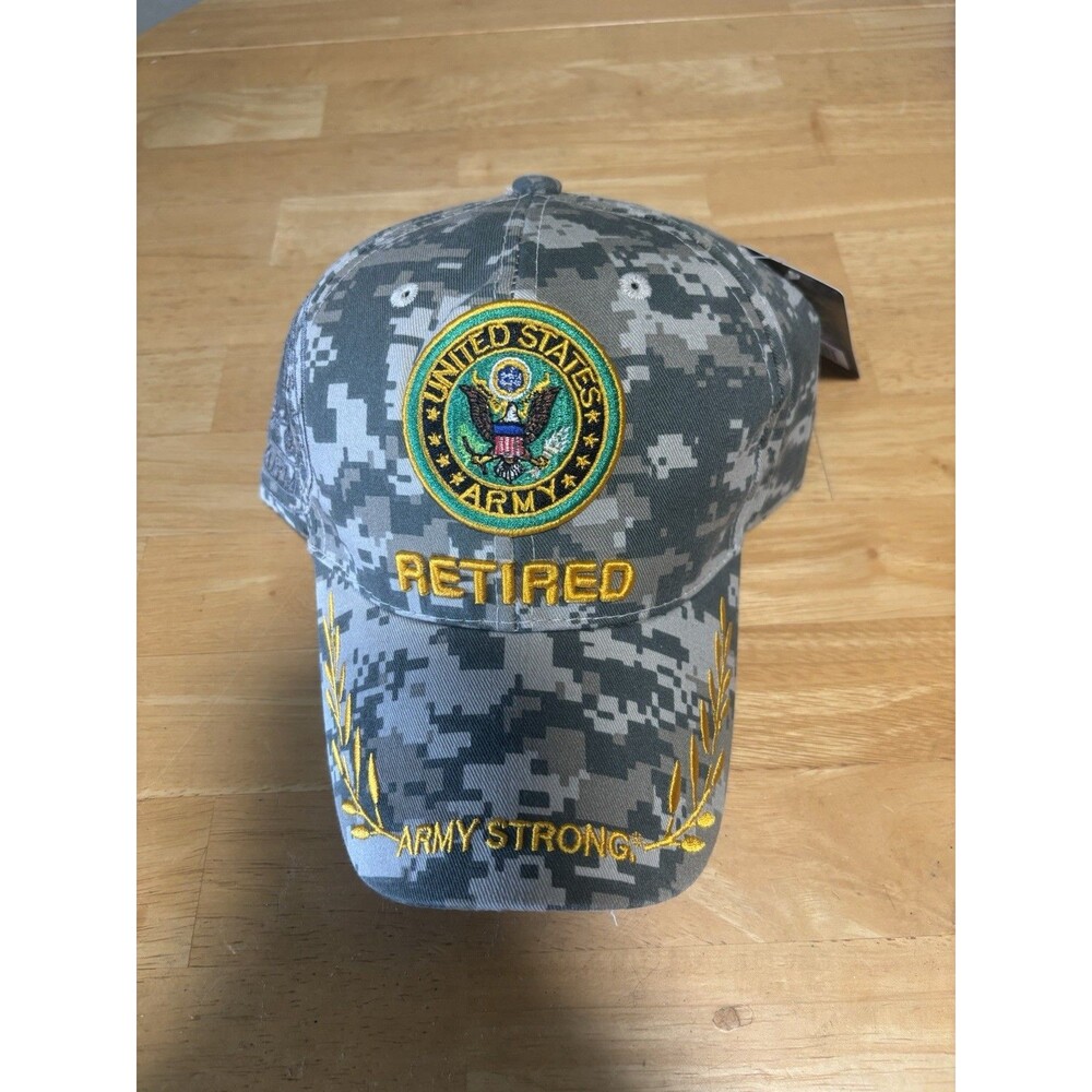 U.S. Army Retired Veteran Digital Camo Adjustable Hat Cap New With Tags